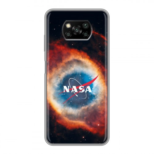 Дизайнерский силиконовый с усиленными углами чехол для Xiaomi Poco X3 NASA