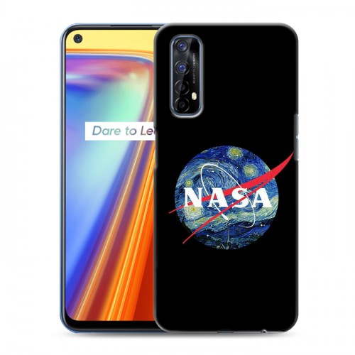 Дизайнерский силиконовый с усиленными углами чехол для Realme 7 NASA