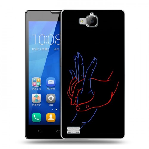 Дизайнерский пластиковый чехол для Huawei Honor 3c Неоновые образы