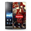 Дизайнерский пластиковый чехол для Sony Xperia S Супер стиль