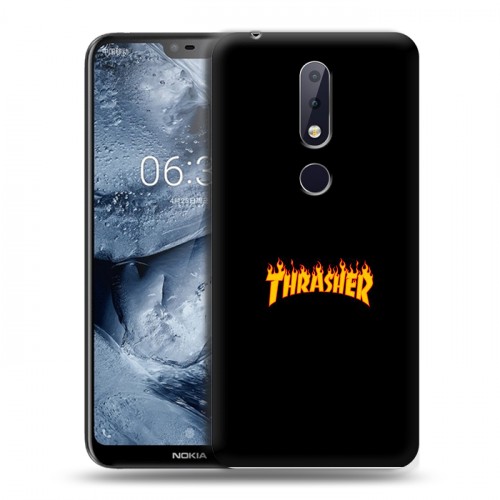 Дизайнерский силиконовый чехол для Nokia 6.1 Plus Скейтер стиль