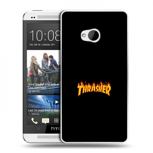 Дизайнерский пластиковый чехол для HTC One (M7) Dual SIM Скейтер стиль