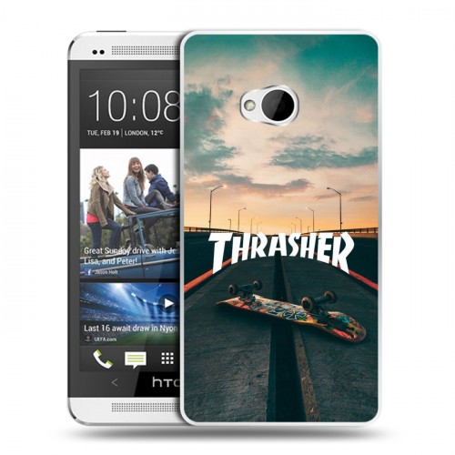 Дизайнерский пластиковый чехол для HTC One (M7) Dual SIM Скейтер стиль
