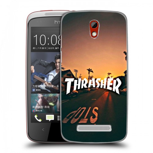 Дизайнерский пластиковый чехол для HTC Desire 500 Скейтер стиль