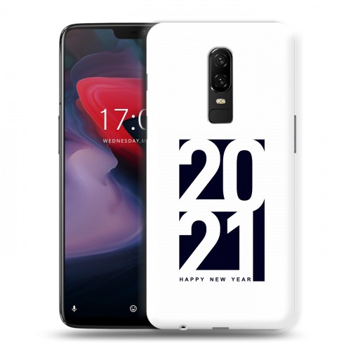 Дизайнерский пластиковый чехол для OnePlus 6 Happy 2021