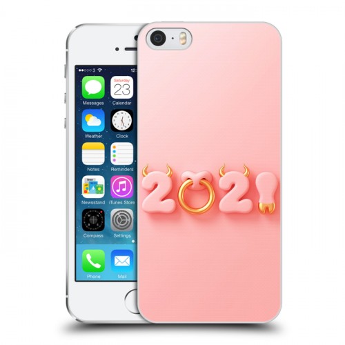 Дизайнерский пластиковый чехол для Iphone 5s Happy 2021