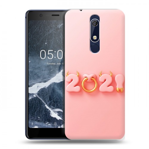 Дизайнерский пластиковый чехол для Nokia 5.1 Happy 2021