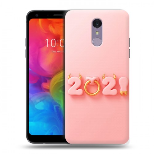 Дизайнерский пластиковый чехол для LG Q7 Happy 2021