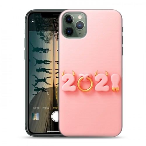 Дизайнерский пластиковый чехол для Iphone 11 Pro Happy 2021