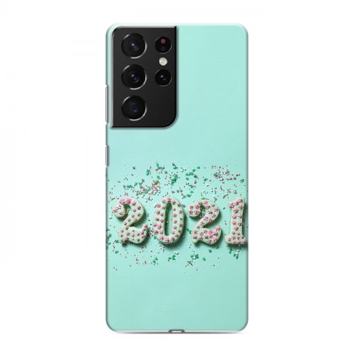 Дизайнерский пластиковый чехол для Samsung Galaxy S21 Ultra Happy 2021