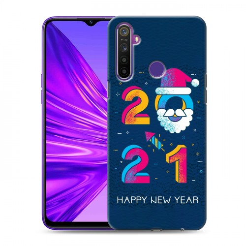 Дизайнерский силиконовый чехол для Realme 5 Happy 2021