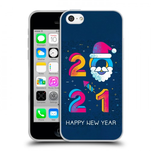 Дизайнерский пластиковый чехол для Iphone 5c Happy 2021