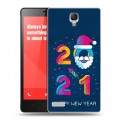 Дизайнерский пластиковый чехол для Xiaomi RedMi Note Happy 2021