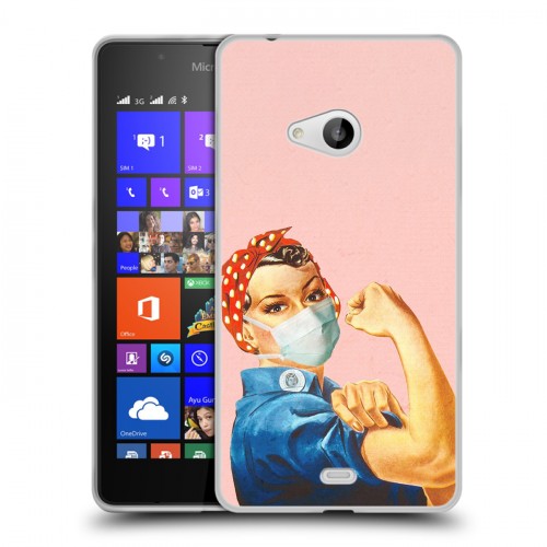 Дизайнерский пластиковый чехол для Microsoft Lumia 540 Коронавирус