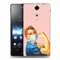 Дизайнерский пластиковый чехол для Sony Xperia TX Коронавирус