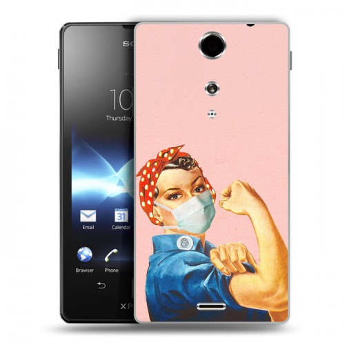 Дизайнерский пластиковый чехол для Sony Xperia TX Коронавирус