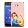 Дизайнерский пластиковый чехол для Sony Xperia E4g Коронавирус