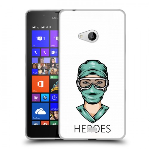 Дизайнерский пластиковый чехол для Microsoft Lumia 540 Коронавирус