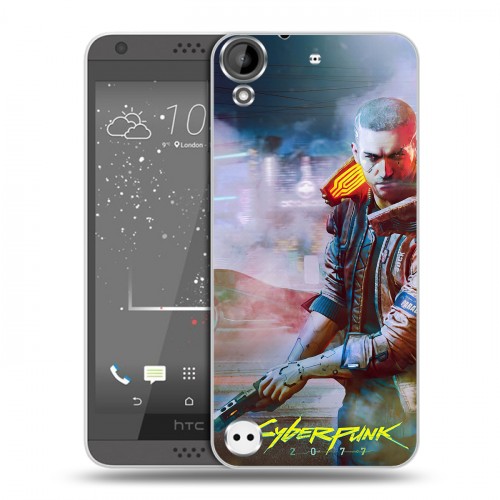 Дизайнерский пластиковый чехол для HTC Desire 530 Cyberpunk 2077