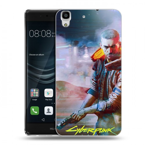 Дизайнерский пластиковый чехол для Huawei Y6II Cyberpunk 2077