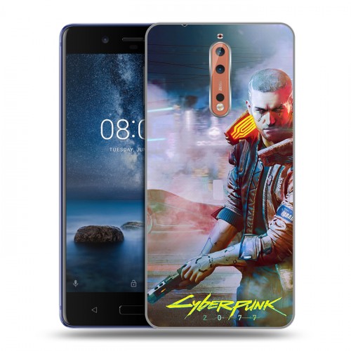 Дизайнерский пластиковый чехол для Nokia 8 Cyberpunk 2077