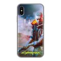 Дизайнерский силиконовый чехол для Iphone x10 Cyberpunk 2077