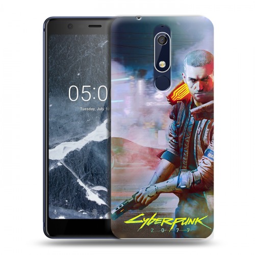 Дизайнерский пластиковый чехол для Nokia 5.1 Cyberpunk 2077