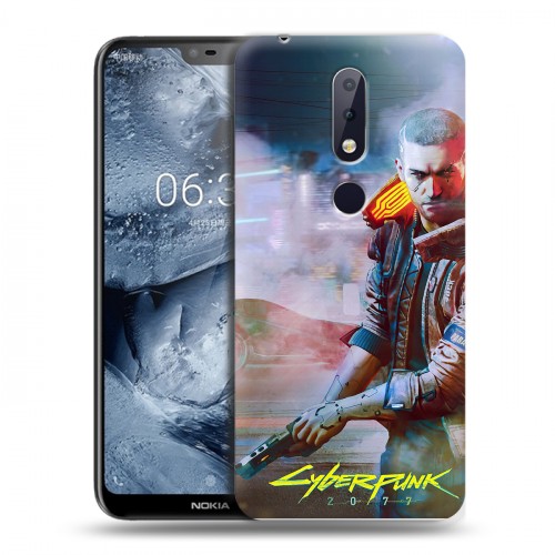 Дизайнерский пластиковый чехол для Nokia 6.1 Plus Cyberpunk 2077