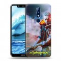 Дизайнерский пластиковый чехол для Nokia 5.1 Plus Cyberpunk 2077