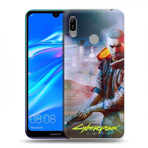 Дизайнерский пластиковый чехол для Huawei Y6 (2019) Cyberpunk 2077