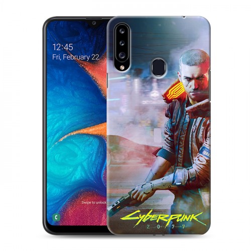 Дизайнерский пластиковый чехол для Samsung Galaxy A20s Cyberpunk 2077