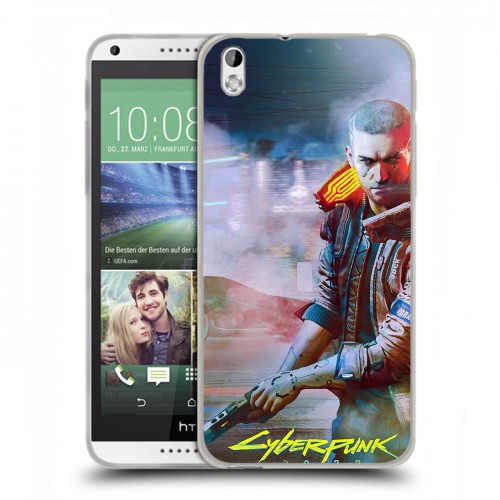 Дизайнерский пластиковый чехол для HTC Desire 816 Cyberpunk 2077