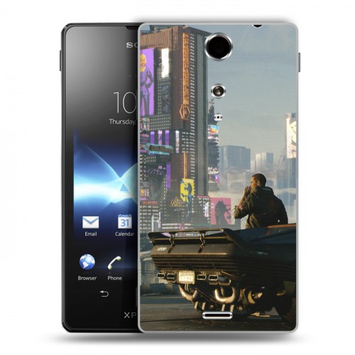 Дизайнерский пластиковый чехол для Sony Xperia TX Cyberpunk 2077