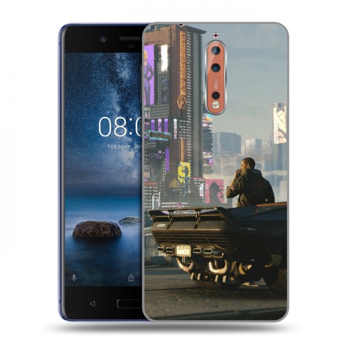 Дизайнерский пластиковый чехол для Nokia 8 Cyberpunk 2077