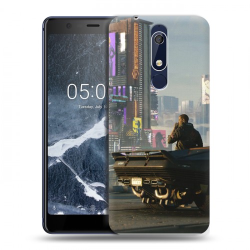 Дизайнерский пластиковый чехол для Nokia 5.1 Cyberpunk 2077