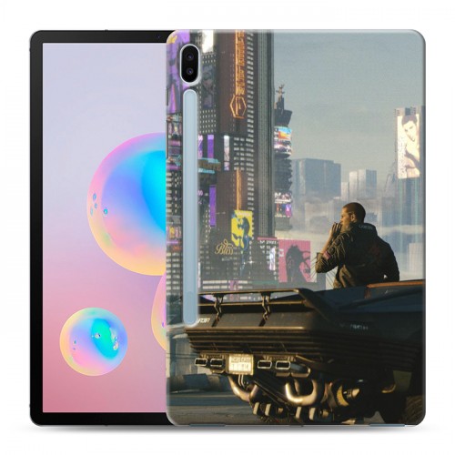 Дизайнерский силиконовый чехол для Samsung Galaxy Tab S6 Cyberpunk 2077