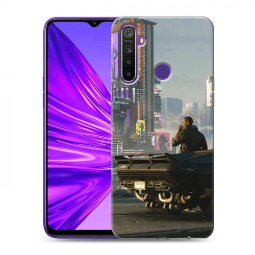 Дизайнерский силиконовый чехол для Realme 5 Cyberpunk 2077