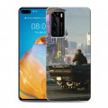 Дизайнерский силиконовый с усиленными углами чехол для Huawei P40 Cyberpunk 2077