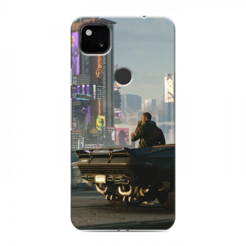 Дизайнерский пластиковый чехол для Google Pixel 4a Cyberpunk 2077