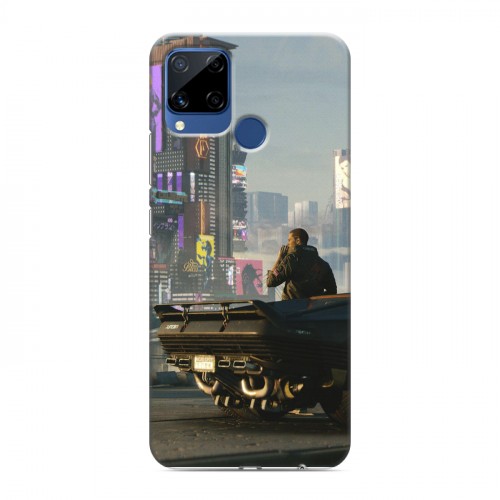 Дизайнерский силиконовый с усиленными углами чехол для Realme C15 Cyberpunk 2077