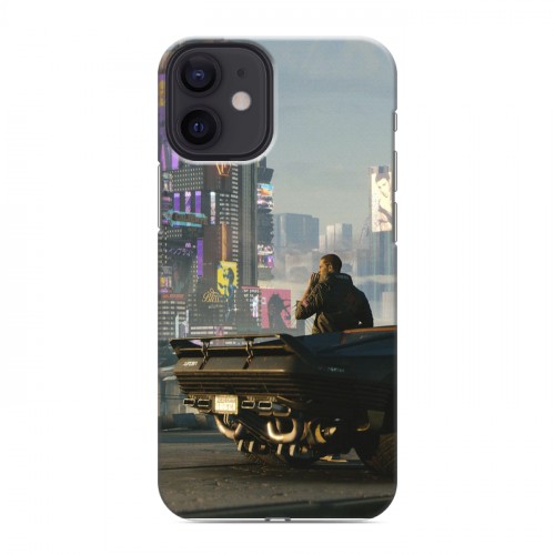 Дизайнерский пластиковый чехол для Iphone 12 Mini Cyberpunk 2077