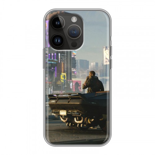 Дизайнерский силиконовый чехол для Iphone 14 Pro Cyberpunk 2077