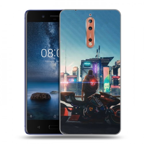 Дизайнерский пластиковый чехол для Nokia 8 Cyberpunk 2077