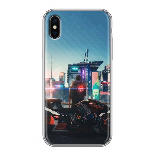 Дизайнерский силиконовый чехол для Iphone x10 Cyberpunk 2077