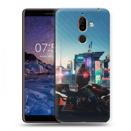 Дизайнерский пластиковый чехол для Nokia 7 Plus Cyberpunk 2077