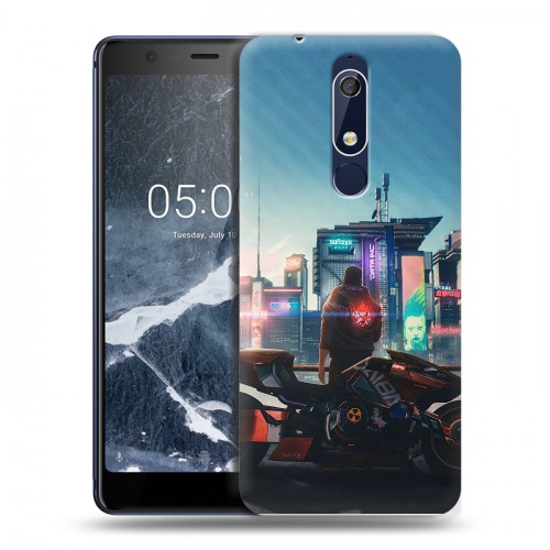 Дизайнерский пластиковый чехол для Nokia 5.1 Cyberpunk 2077