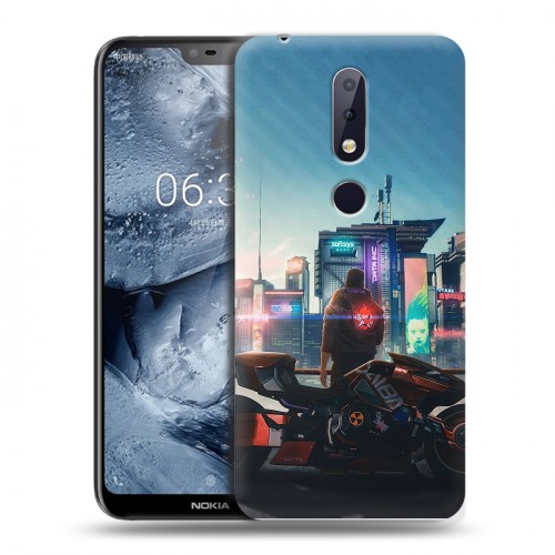 Дизайнерский пластиковый чехол для Nokia 6.1 Plus Cyberpunk 2077