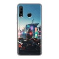 Дизайнерский силиконовый с усиленными углами чехол для Huawei P30 Lite Cyberpunk 2077