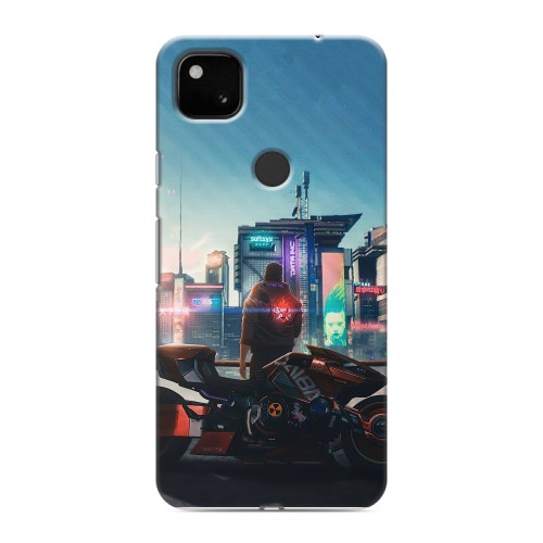 Дизайнерский пластиковый чехол для Google Pixel 4a Cyberpunk 2077