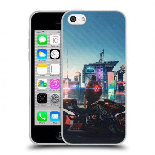 Дизайнерский пластиковый чехол для Iphone 5c Cyberpunk 2077